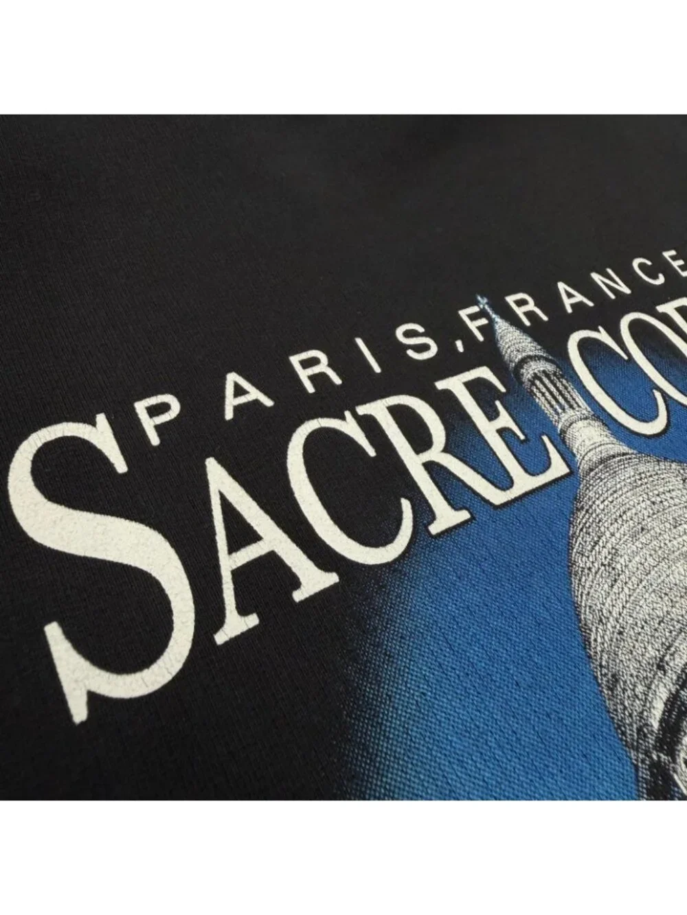 Balenciaga Sacre Coeur Cotton 100% Distressed Hooded Pullover Hoodie Black XS